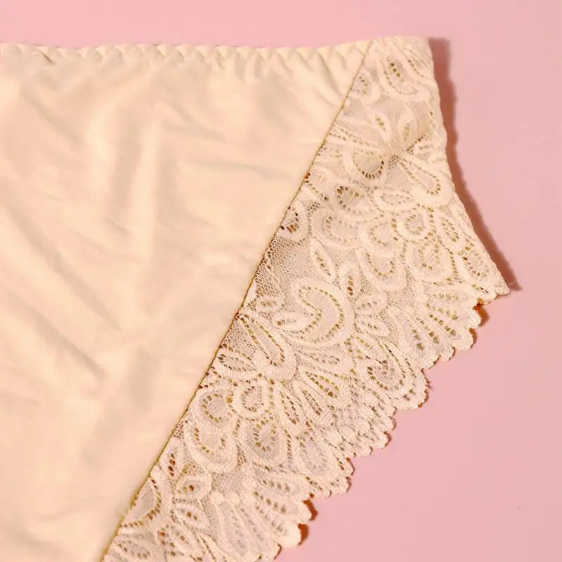 BEAUWEAR Plain Lace Underwear Unlined Thin Panties for Women Plus Size Underpants L XL 2XL 3XL 4XL 5XL