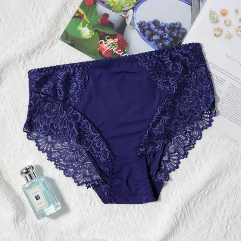 BEAUWEAR Plain Lace Underwear Unlined Thin Panties for Women Plus Size Underpants L XL 2XL 3XL 4XL 5XL