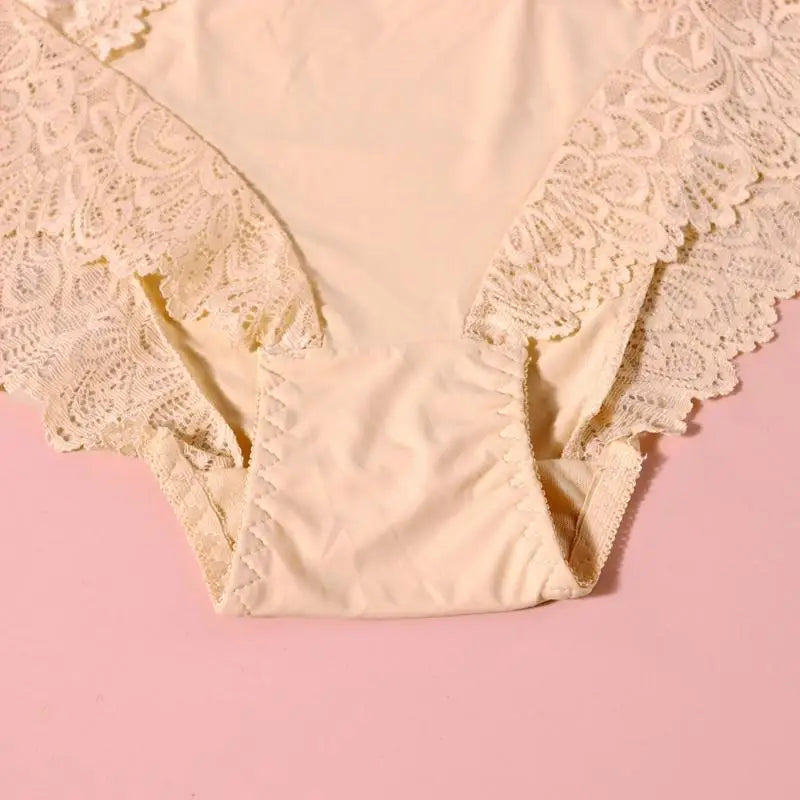 BEAUWEAR Plain Lace Underwear Unlined Thin Panties for Women Plus Size Underpants L XL 2XL 3XL 4XL 5XL
