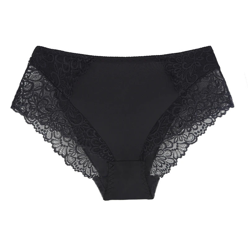 BEAUWEAR Plain Lace Underwear Unlined Thin Panties for Women Plus Size Underpants L XL 2XL 3XL 4XL 5XL