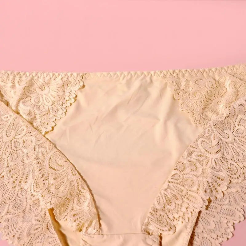BEAUWEAR Plain Lace Underwear Unlined Thin Panties for Women Plus Size Underpants L XL 2XL 3XL 4XL 5XL