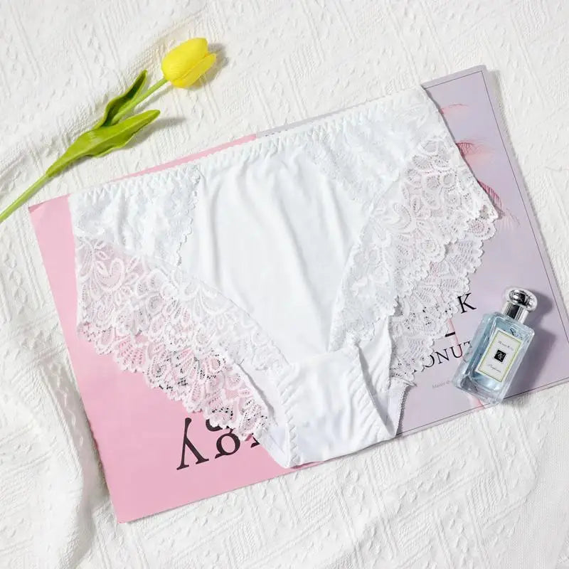 BEAUWEAR Plain Lace Underwear Unlined Thin Panties for Women Plus Size Underpants L XL 2XL 3XL 4XL 5XL