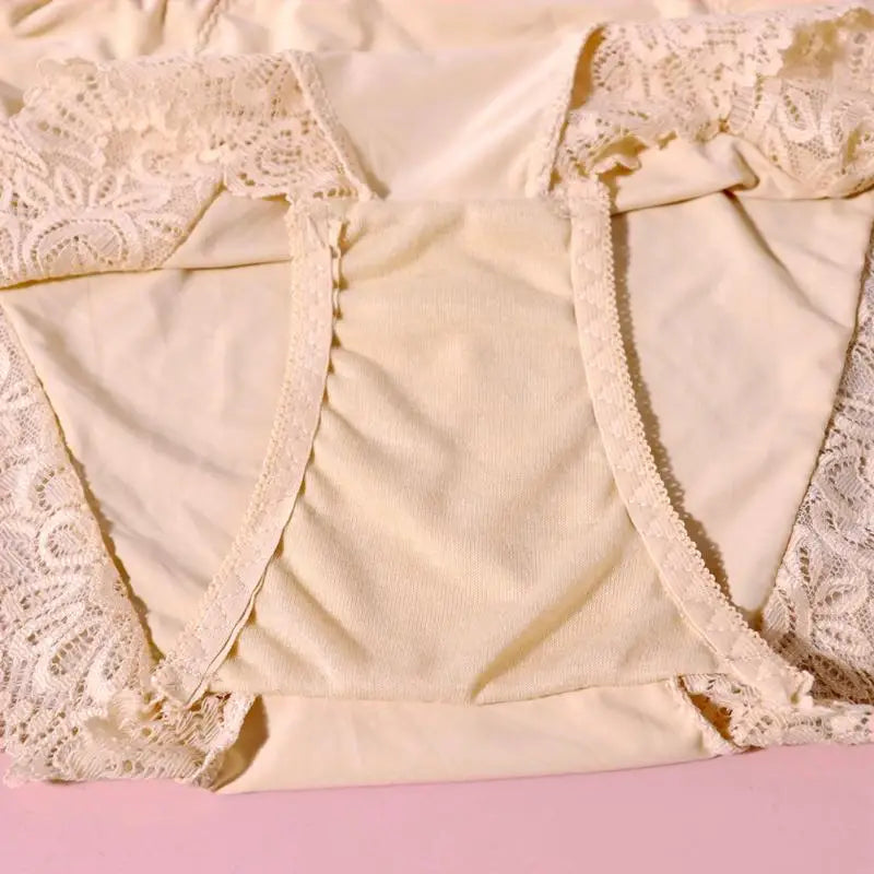 BEAUWEAR Plain Lace Underwear Unlined Thin Panties for Women Plus Size Underpants L XL 2XL 3XL 4XL 5XL